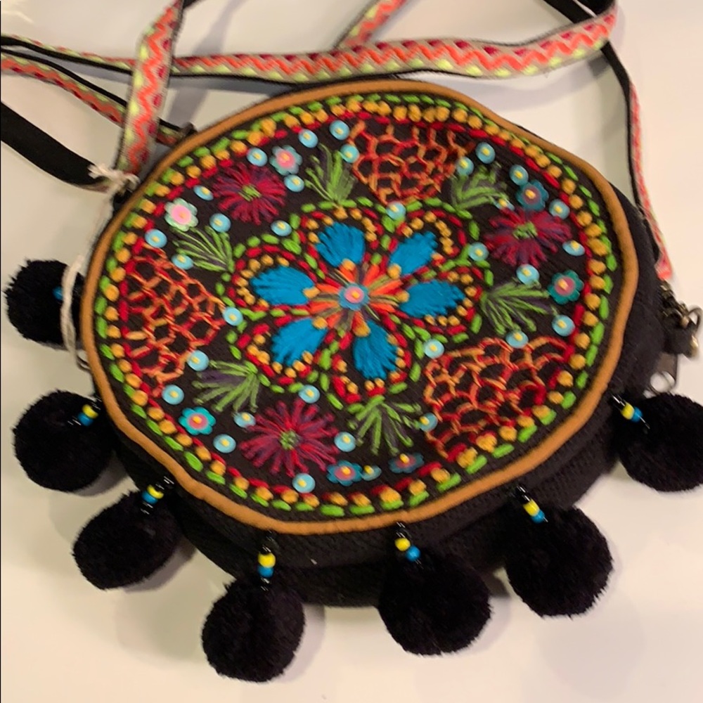 LAST 1 🔥 Embroidered Tambourine Crossbody Bag - Picture 9 of 10